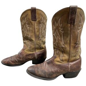 Tony Lama 4013 Western Cowboy Vintage Buckaroo Tan Leather Workboot 10.5EE